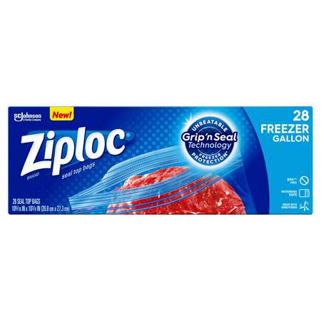 ZIPLOC Ziploc Value Pack gal. Freezer Bag, PK252 00382
